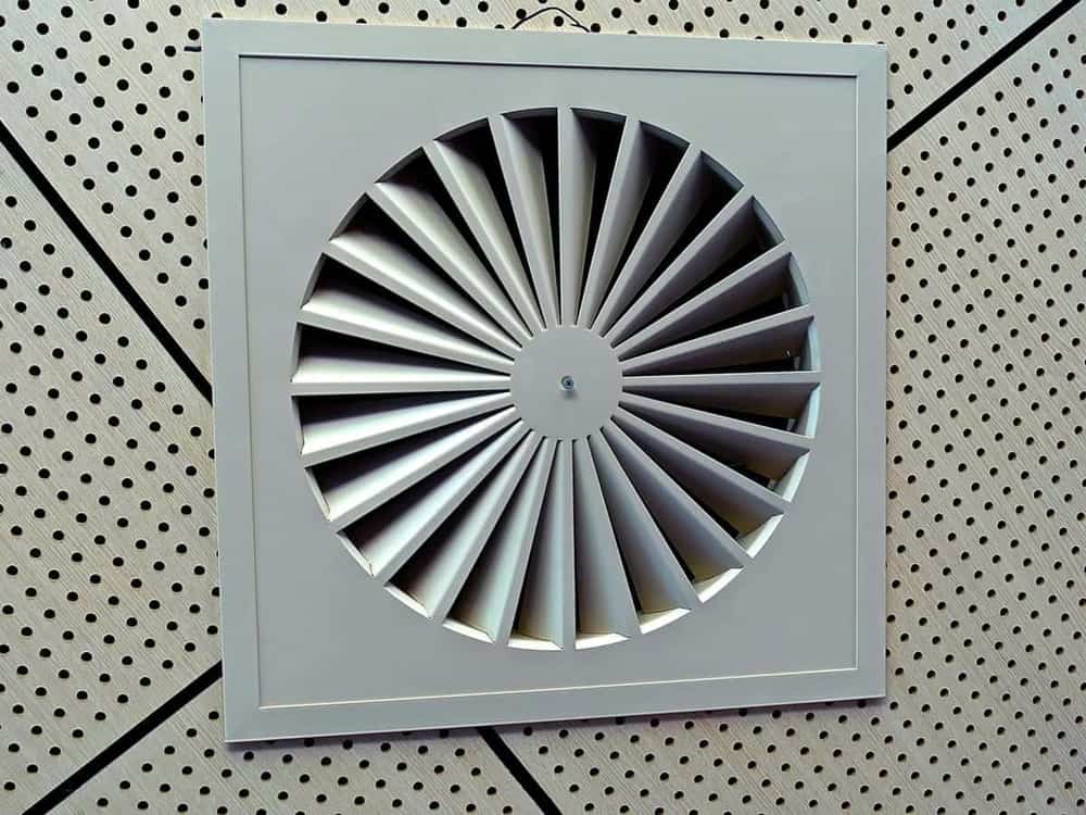 Ceiling air vent diffuser in a home